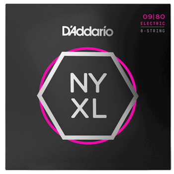 D'Addario NYXL0980 Nickel Wound 8-String Electric Strings - 9-80