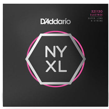 D'Addario NYXL32130SL Nickel-Wound Regular Light Electric Bass 6-String Set - 32-130