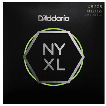 D'Addario NYXL45105 Bass String Set, Long Scale, Light Top / Med Bottom, 45-105