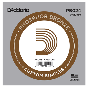 D'Addario PB024 .024 Phosphor Bronze Single String