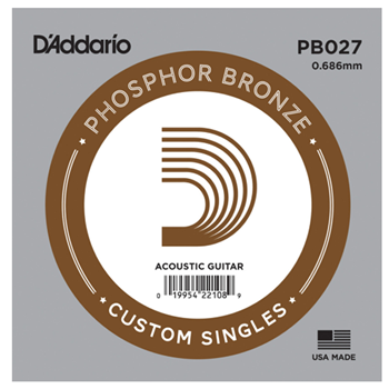 D'Addario PB027 .027 Phosphor Bronze Wound Acoustic String