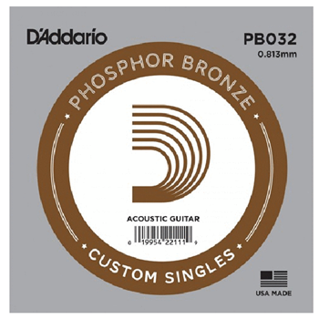D'Addario PB032 .032 Phosphor Bronze Wound Acoustic String