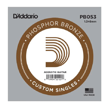 D'Addario PB053 .053 Phosphor Bronze Wound Acoustic String