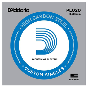 D'Addario PL020 .020 Plain Single String