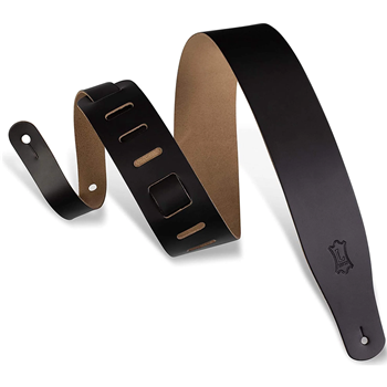 Levys M26-BLK 2 1/2" leather guitar strap. Adjustable