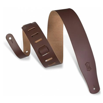 Levys M26-BRN 2 1/2" leather guitar strap. Adjustable from 38" to 51". Also available in extra long (XL), which ad