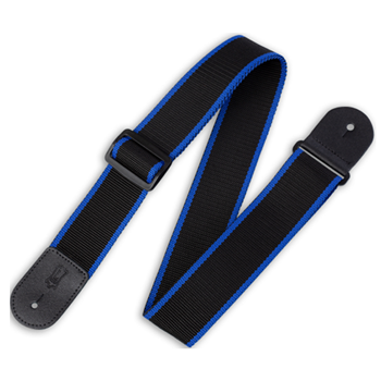 Levys M8POLY-BKB 2" polypropylene guitar strap with polyester ends and tri-glide adjustment. Adjustable to 62". Also