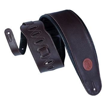 Levys MSS2-BLK 3" Signature Series garment leather guitar strap with foam padding and garment leather backing. Adju