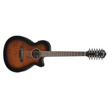 Ibanez AEG5012DVH AEG 12 String Acoustic Guitar in Dark Violin Burst