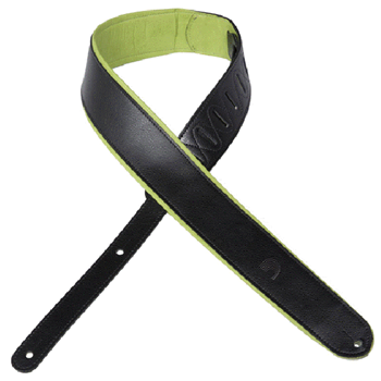 D'Addario 25PLC02-DX 2.5 Padded Lth - Green Guitar Strap