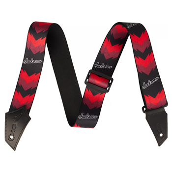 Jackson 2993258002 Guitar Strap W/double V Pattern, Black And Red