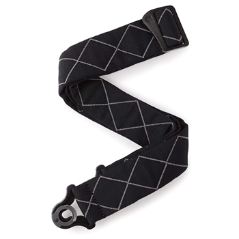 D'Addario 50BAL02 Auto Lock Padded Guitar Strap - Black Diamonds