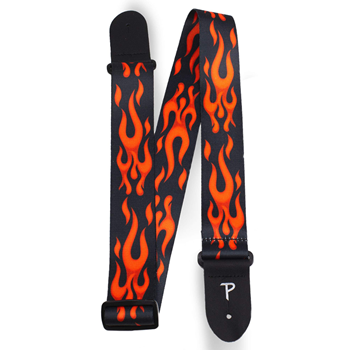 Perris LPCP-702 2" Polyester Guitar Strap - Red Flames