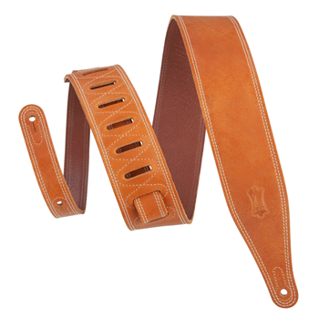 Levys M17BDS-TAN 2.5'' Butter Double Stitch Leather Guitar Strap - Tan