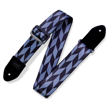 Levys MPF2-002 2" Polyester Guitar Strap Offset Arrow Design - Black and Grey