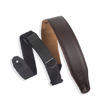 Levys MRHGS-DBR 2.5'' Garment Leather Right Height Guitar Strap - Dark Brown