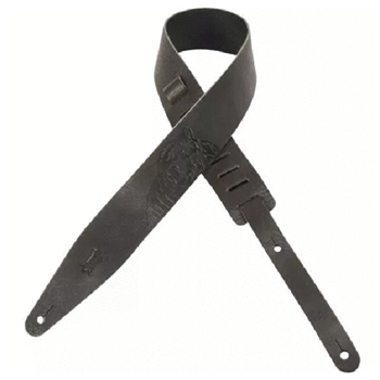 Levys MV317SCD-BLK 2 1/2" Veg-Tan Leather Guitar Strap W/bear Em
