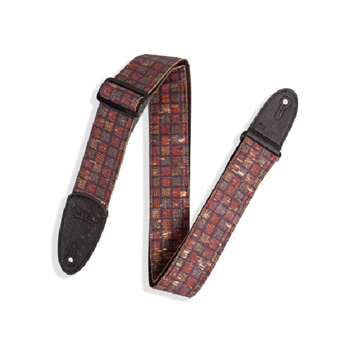 Levys MX8-004 Orleans Cork Black Red, Navy, Gold 2 Guitar Strap