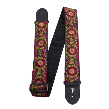Perris TWS-7140 2.5" Burgundy Mandala Jacquard Guitar Strap