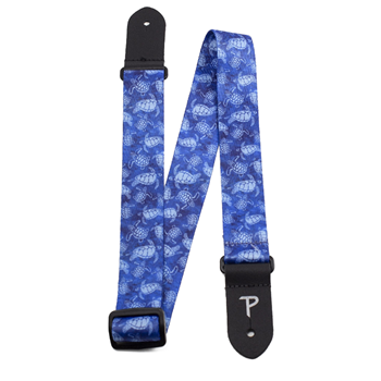 Perris UKLPCP-7093 1.5" Polyester Ukulele Strap - Blue Turtles