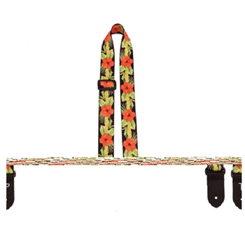 Perris UKLPCP-7095 1.5" Polyester Ukulele Strap - Hawaiian Hibiscus