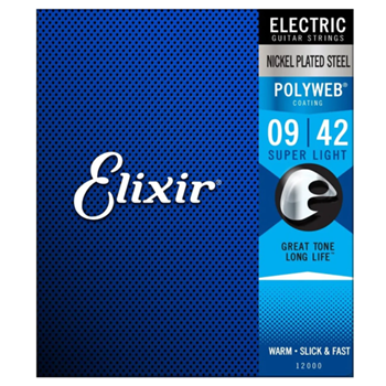 Elixir 12000 Polyweb Super Lights 0.09-0.042 Electric Guitar Strings