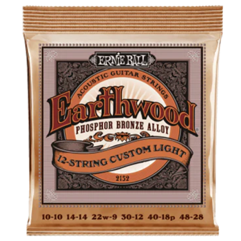 Ernie Ball 2152EB Earthwood Custom Medium Phosphor Bronze 12-String Acoustic Guitar Strings - 10-48