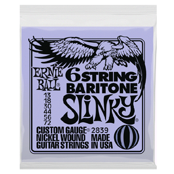 Ernie Ball 2839EB Baritone Small Ball Slinky 6 String Bass Strings - .013-.072