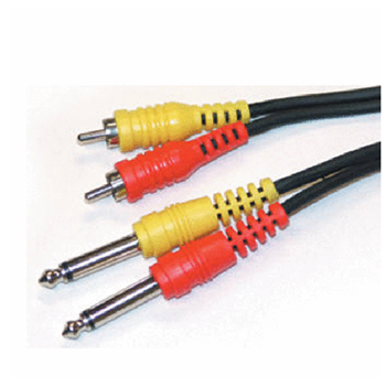 Apex A203PR Dual Rca To 1/4"m Cable - 3'