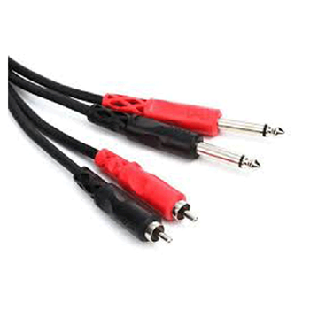 Hosa CPR-202 Rca (m) X2 - 1/4" Ts (m) X2 Cable - 6.6ft.