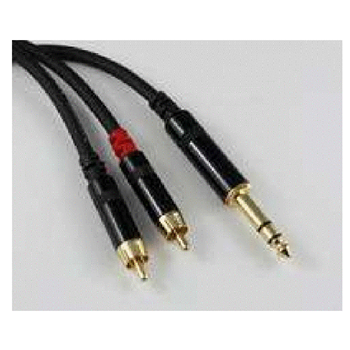 Link Audio LP206SRY Premium 1/4 Trs To 2 X Rca-M Y-Cable - 6'