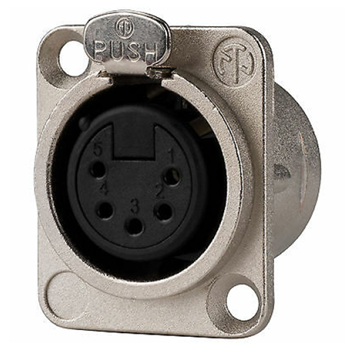 Neutrik NC5FD-L-1 5 Pin XLR Female D-Type Mount (DMX)