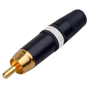 Rean NYS373-9 Rca Solder On Plug White Ring