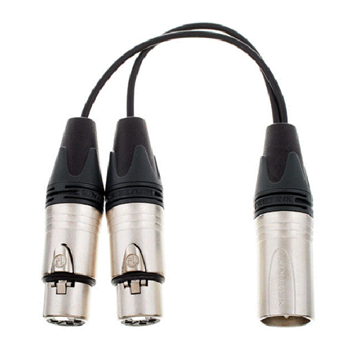 BRTB PYM-2F Player Series XLR Male to Dual XLR Female Y-Cable - 1 ft