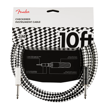 Fender 0990810288 Pro Series Foot Instrument Cable 10 ft - Checkerboard