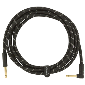 Fender 0990820090 Deluxe Instrument Cable Straight/Angle 10 ft - Black Tweed