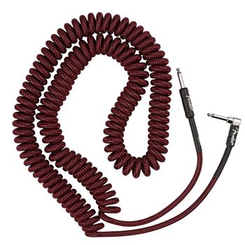 Fender 0990823054 Pro Series Coiled Instrument Cable 30 ft - Red Tweed