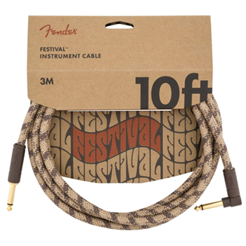 Fender 0990910022 Festival Series Hemp Instrument Straight/Angle Cable 10 ft - Brown