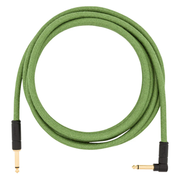 Fender 0990910062 Festival Series Hemp Instrument Cable Straight/Angle 10 ft - Green