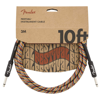 Fender 0990910299 Festival Series Hemp Instrument Cable 10ft - Rainbow