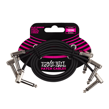 Ernie Ball 6222EB 12 Inch Flat Ribbon Patch Cable 3 Pack