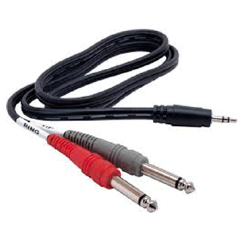 Hosa CMP-153 Stereo Breakout 3.5mm (M) TRS to Dual 1/4'' TS - 3 foot
