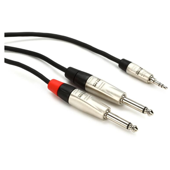 Hosa HMP-006Y Pro Stereo Breakout Cable - 1/8" Trs To Dual 1/4" Ts - 6 Feet
