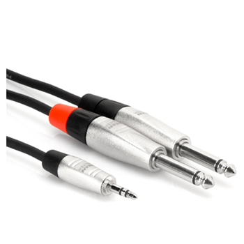 Hosa HMP-010Y 3.5mm Trs To Dual 1/4" Ts Pro Stereo Breakout Cable 10'
