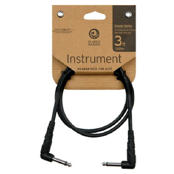 D'Addario PW-CGTPRA-03 Classic Series Right Angle to Right Angle Instrument Cable - 3 ft