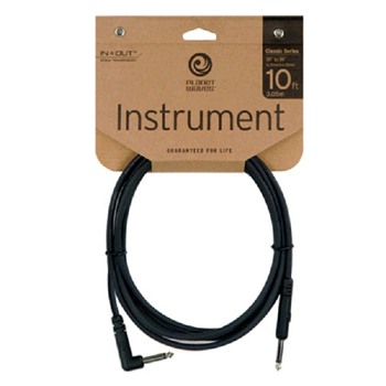 D'Addario PW-CGTRA-10 Classic Series Right Angle to Straight Instrument Cable - 10ft