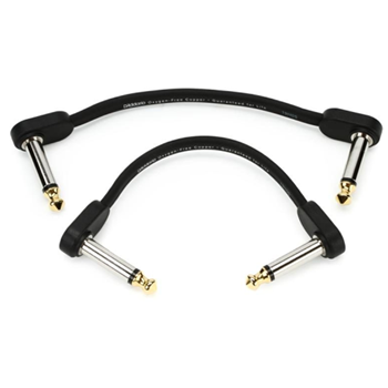 D'Addario PW-FPRR-204 Custom Series Flat Patch Cable Right-Angle to Right-Angle 4 Inch (2pk)