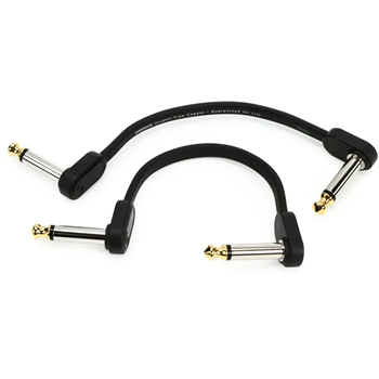 D'Addario PW-FPRR-204OS Custom Series Flat Patch Cable Offset Right Angle - 4 Inch (2pk)