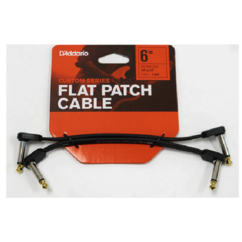 D'Addario PW-FPRR-206 Custom Series Flat Patch Cable Right Angle to Right Angle - 6 Inch (2pk)