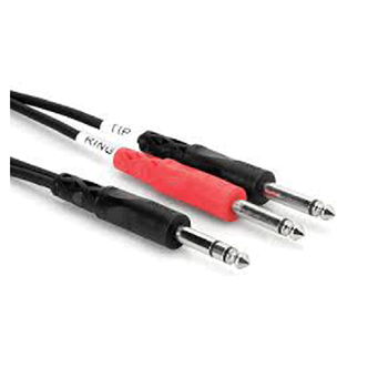 Hosa STP-202 Stereo Cable 1/4" TRS to Dual 1/4" Male - 2 M